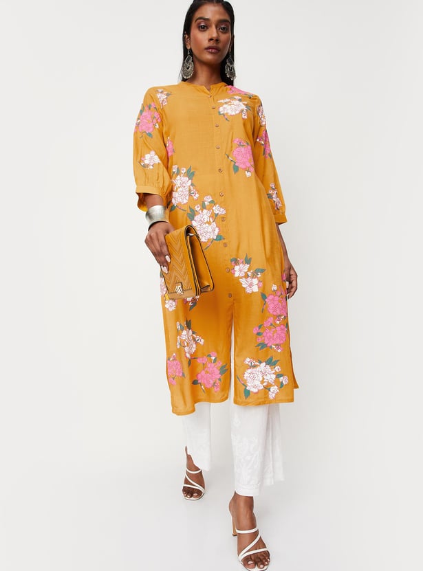 Women Floral Printed Button Down Kurta