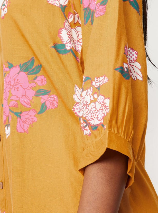Women Floral Printed Button Down Kurta