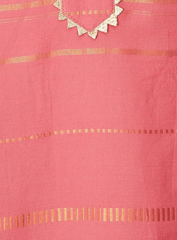 Women Yarn Dyed Lurex A-line Kurta