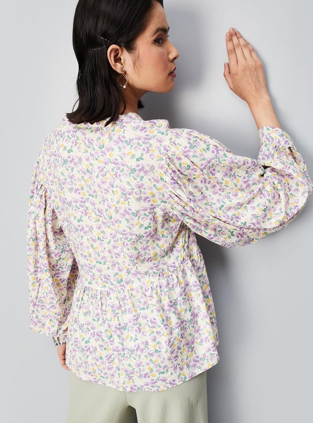 Women Floral Printed Fit and Flare Top