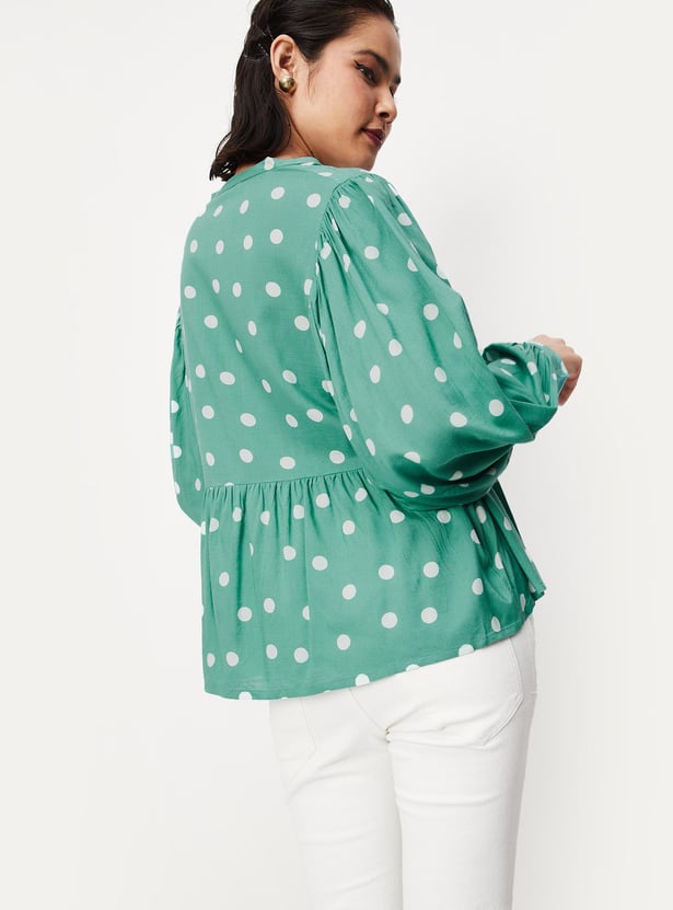 Women Polka Dot Fit and Flare Top