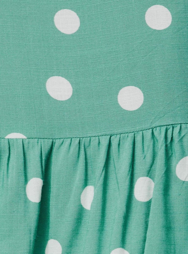 Women Polka Dot Fit and Flare Top