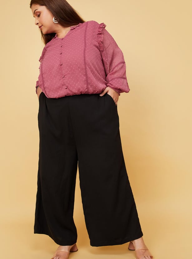 Women Dobby Textured Woven Top