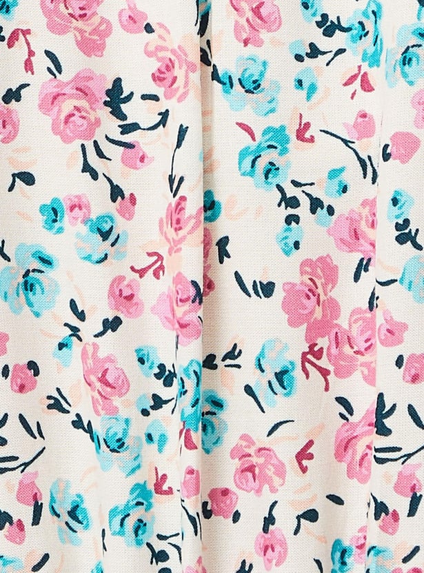 Women Printed Flutter Sleeve Mid Dress