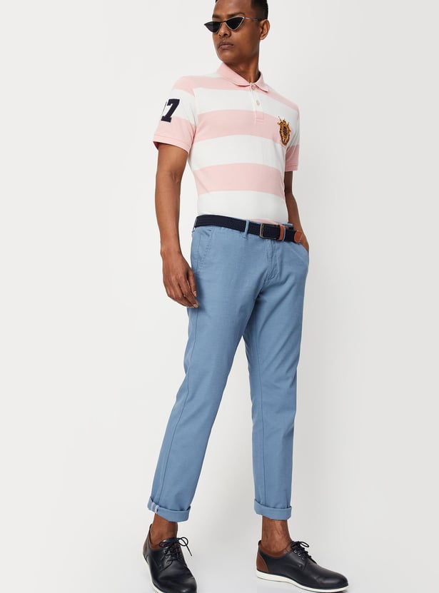 Men Striped Slim Fit Polo