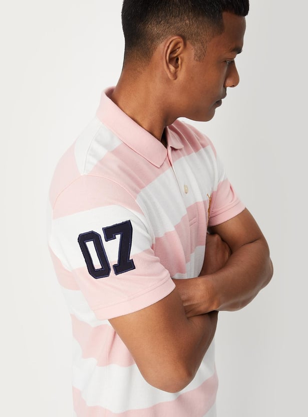 Men Striped Slim Fit Polo