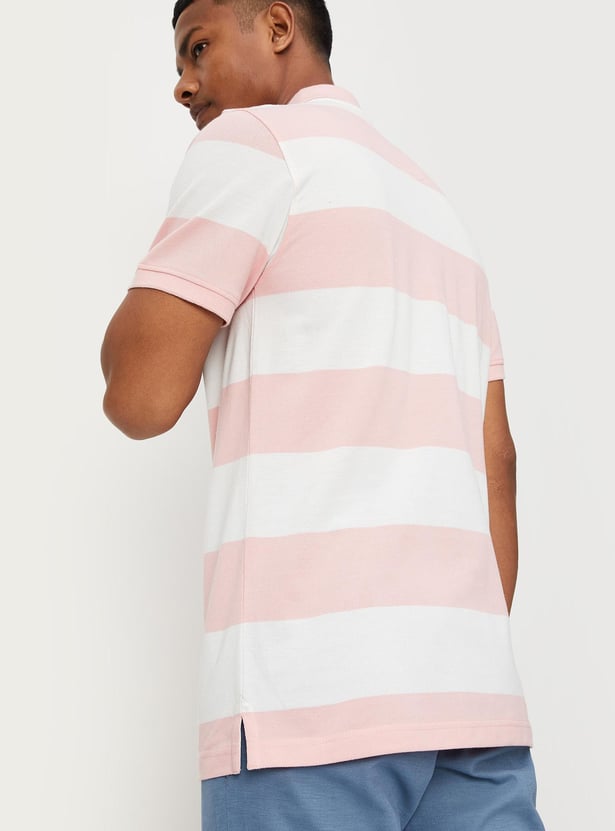 Men Striped Slim Fit Polo