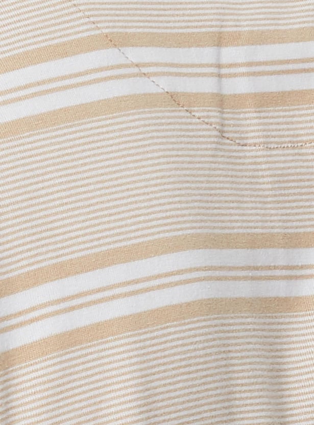 Men Striped Pocket Slim Fit Polo