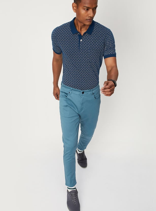 Men Printed Pocket Polo T-shirt