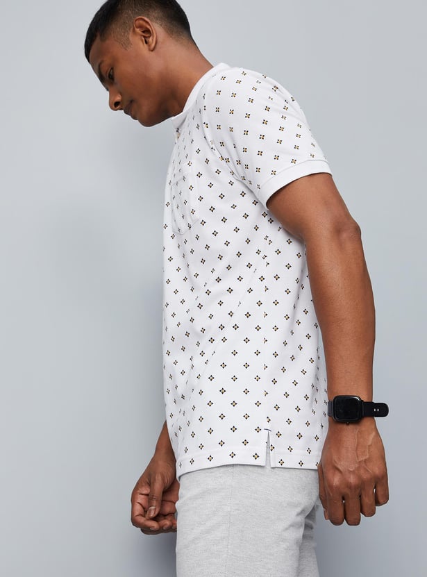Men Printed Pocket Polo T-shirt