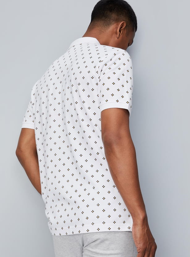 Men Printed Pocket Polo T-shirt