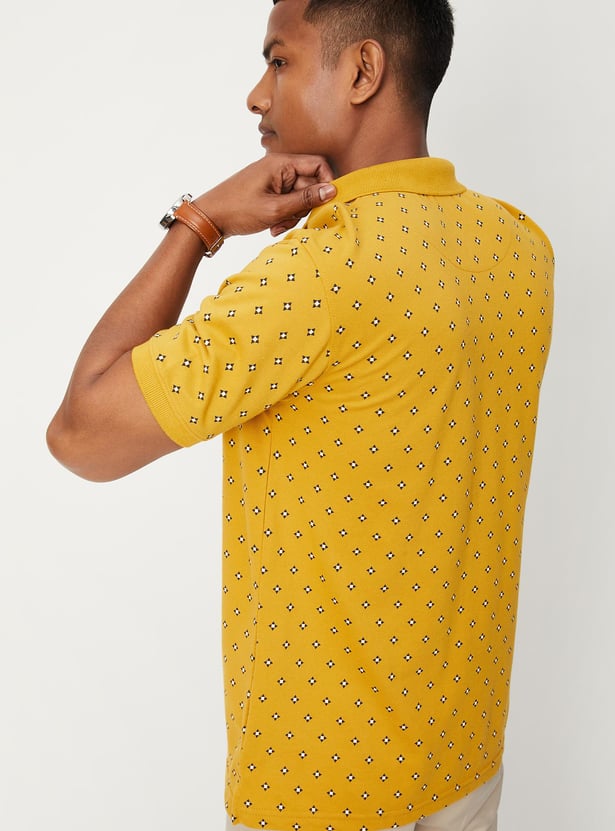 Men Printed Pocket Polo T-shirt