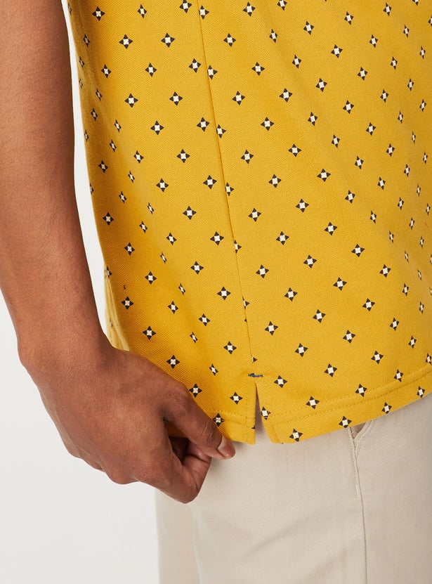 Men Printed Pocket Polo T-shirt