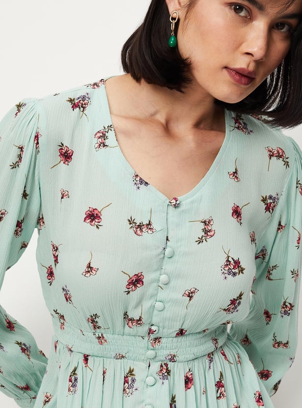 Women Floral Printed Elasticated Waist Top