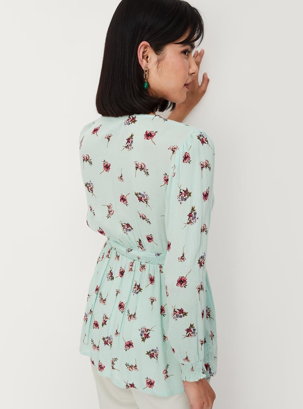 Women Floral Printed Elasticated Waist Top