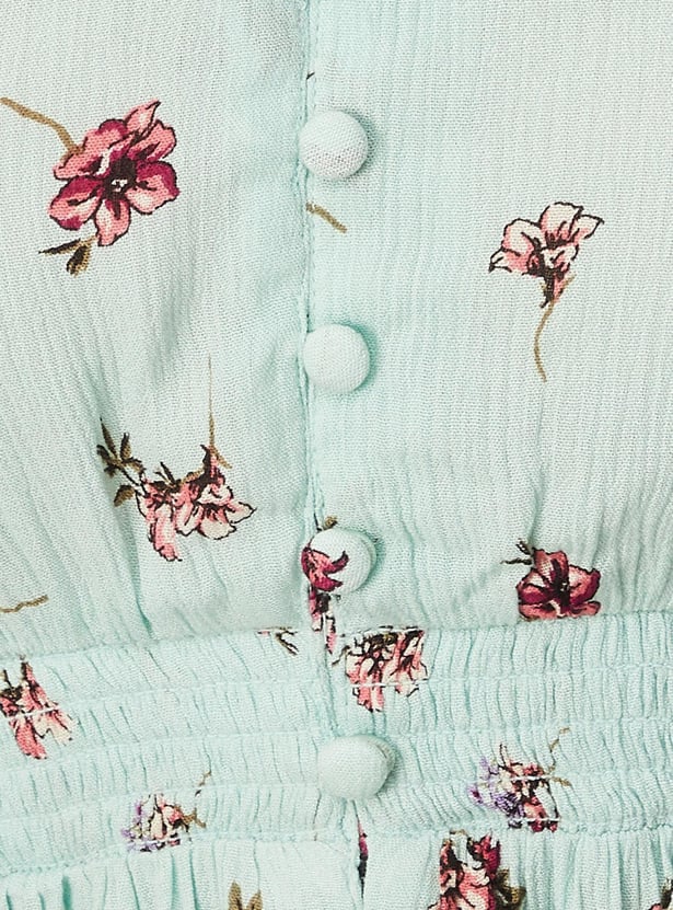 Women Floral Printed Elasticated Waist Top