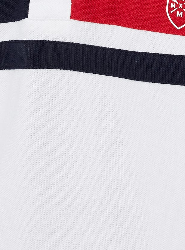 Men Colourblocked Slim Fit Polo T-shirt
