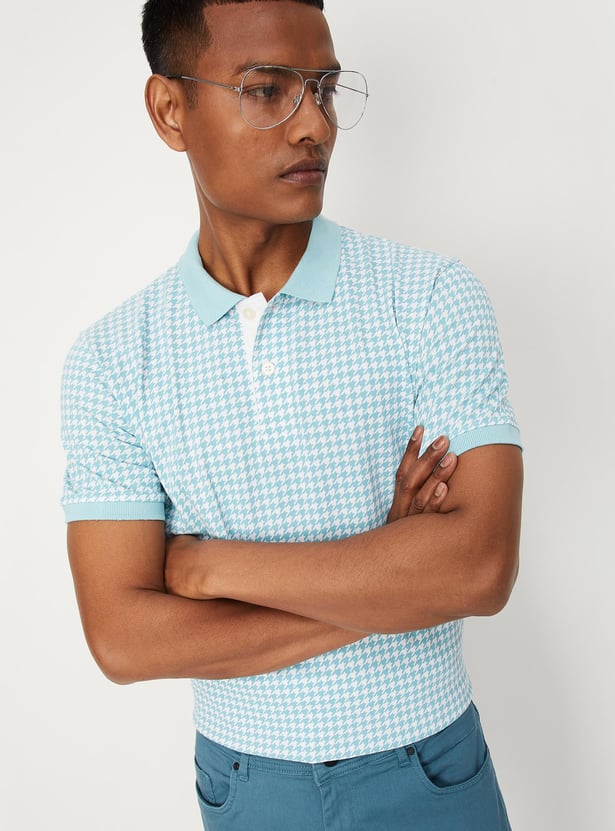 Men Printed Slim Fit Polo