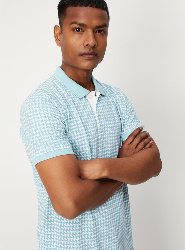 Men Printed Slim Fit Polo