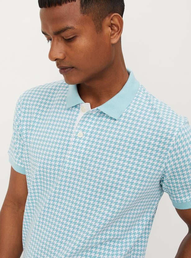 Men Printed Slim Fit Polo
