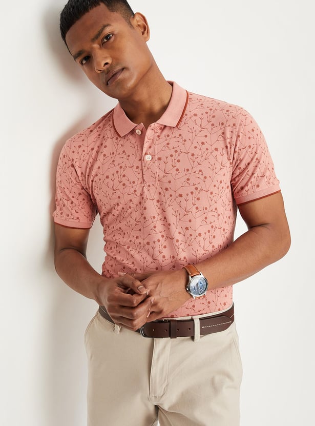 Men Printed Slim Fit Polo