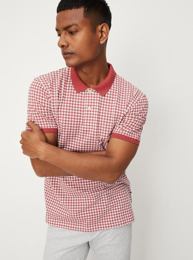 Men Printed Slim Fit Polo