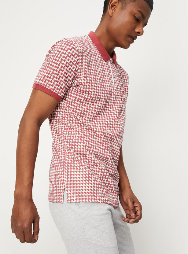 Men Printed Slim Fit Polo