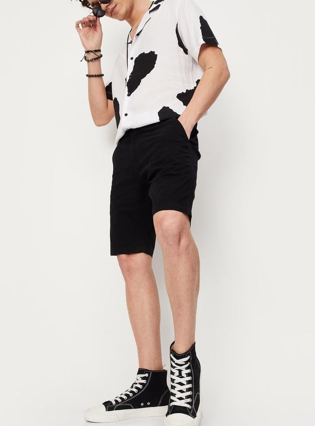 Men Solid Slim Fit Stretch Shorts