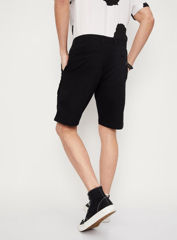 Men Solid Slim Fit Stretch Shorts