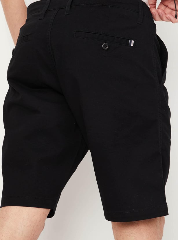 Men Solid Slim Fit Stretch Shorts