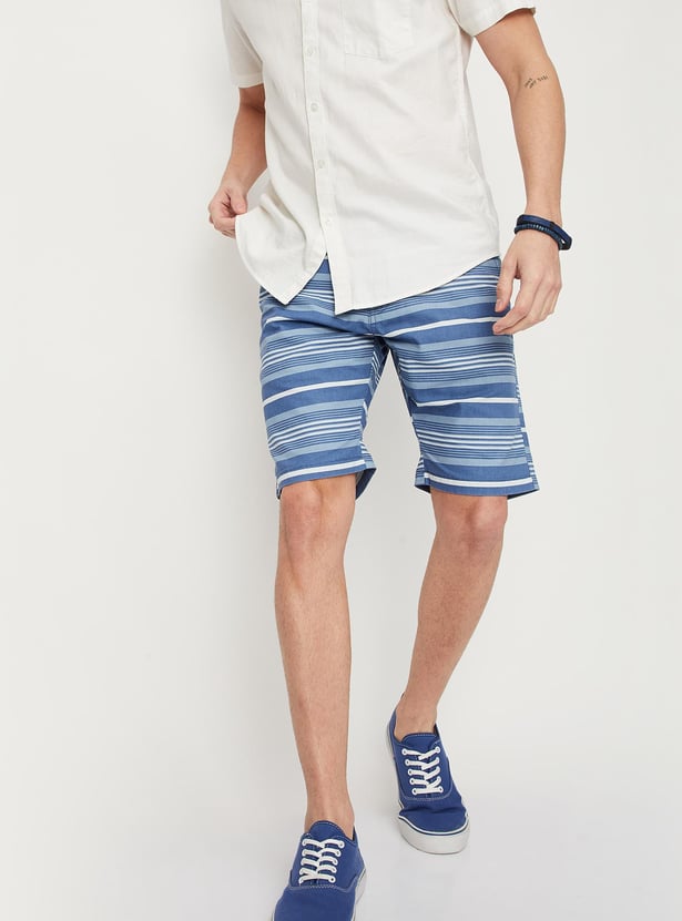Buy Men Striped Slim Fit Casual Shorts Online at just