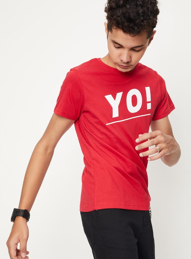Boys Pure Cotton Graphic Printed T-shirt