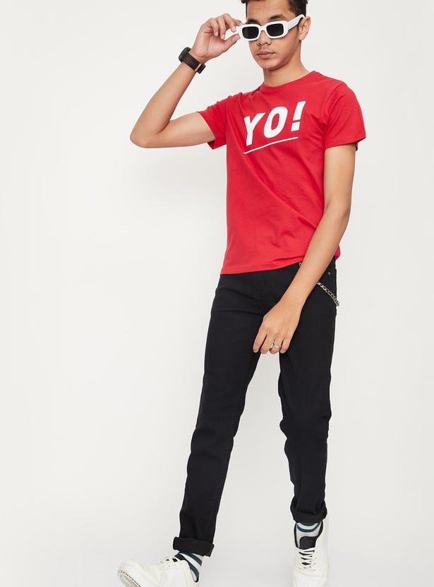 Boys Pure Cotton Graphic Printed T-shirt