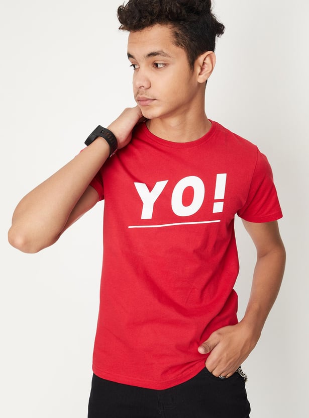 Boys Pure Cotton Graphic Printed T-shirt