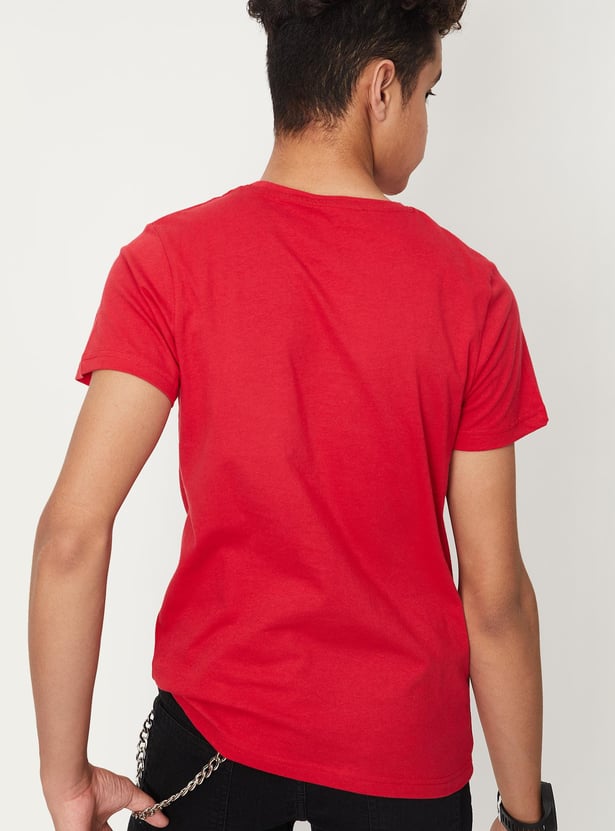 Boys Pure Cotton Graphic Printed T-shirt