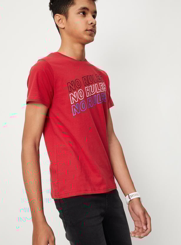 Boys Pure Cotton Printed T-shirt