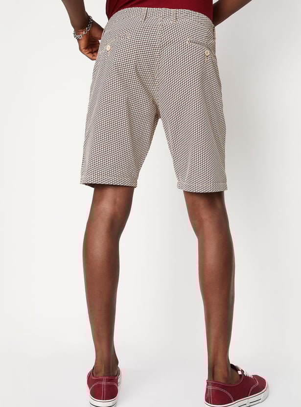 Men Geometric Print Slim Fit Shorts
