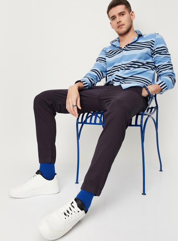 Men Solid Casual Jogger Trousers