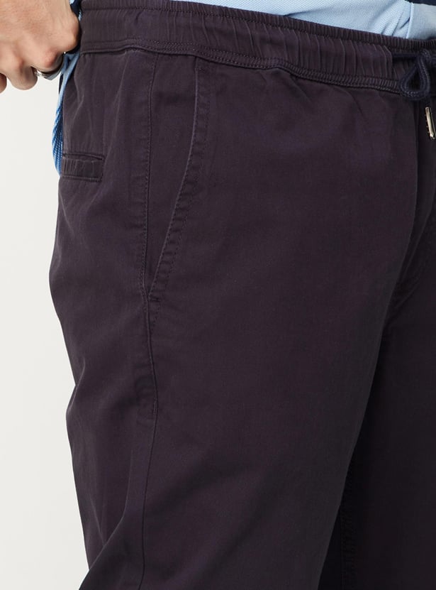 Men Solid Casual Jogger Trousers