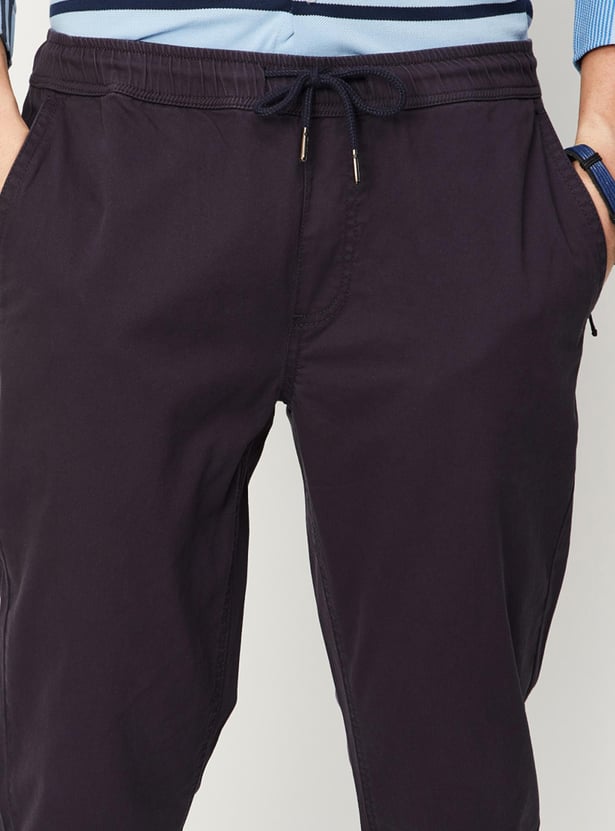 Men Solid Casual Jogger Trousers