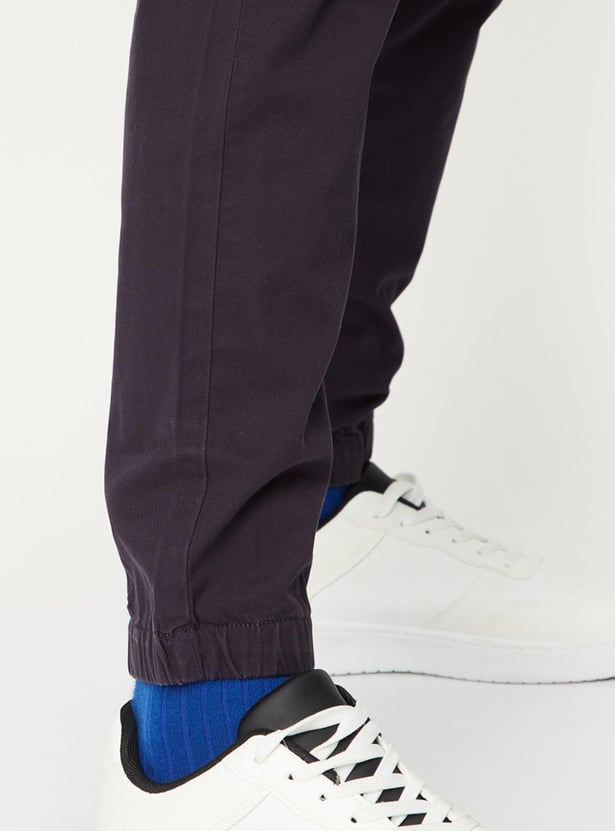 Men Solid Casual Jogger Trousers