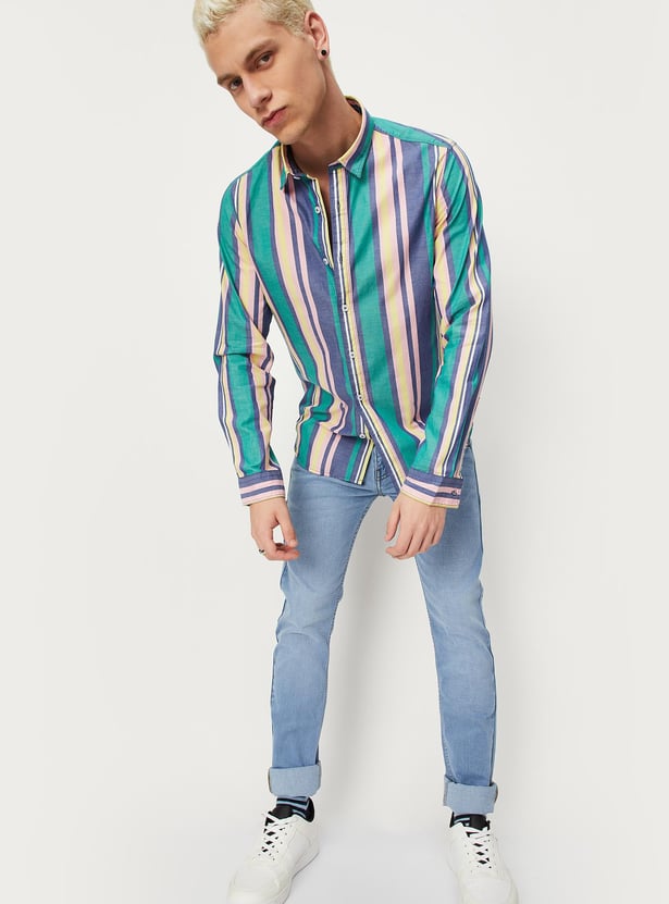 Men Striped Slim Fit Casual Shirt