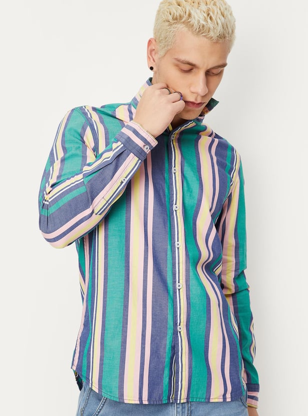 Men Striped Slim Fit Casual Shirt