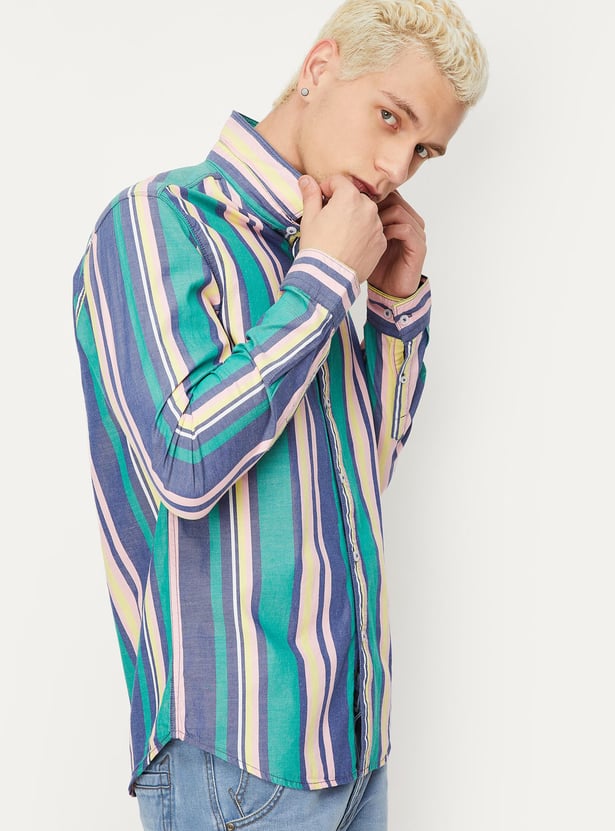 Men Striped Slim Fit Casual Shirt