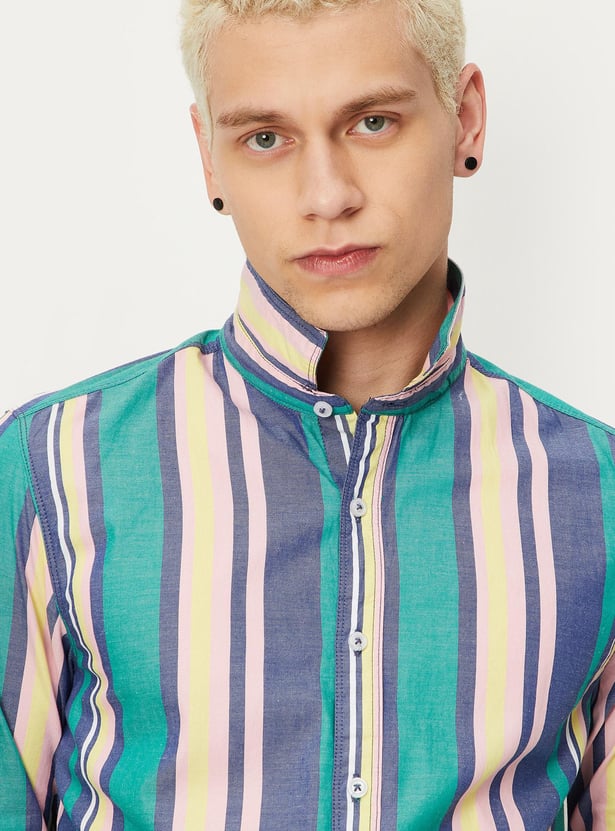 Men Striped Slim Fit Casual Shirt