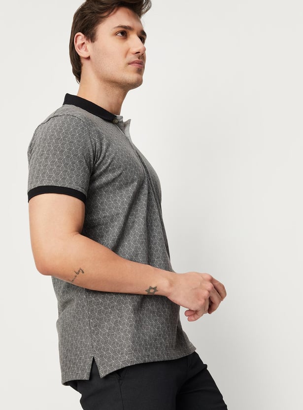 Men Printed Slim Fit Polo