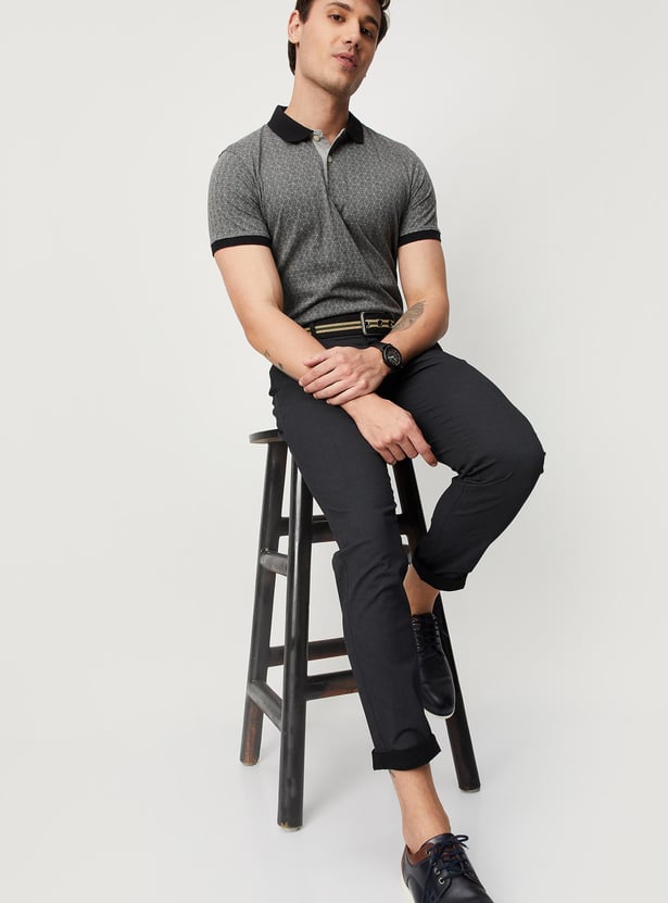 Men Printed Slim Fit Polo