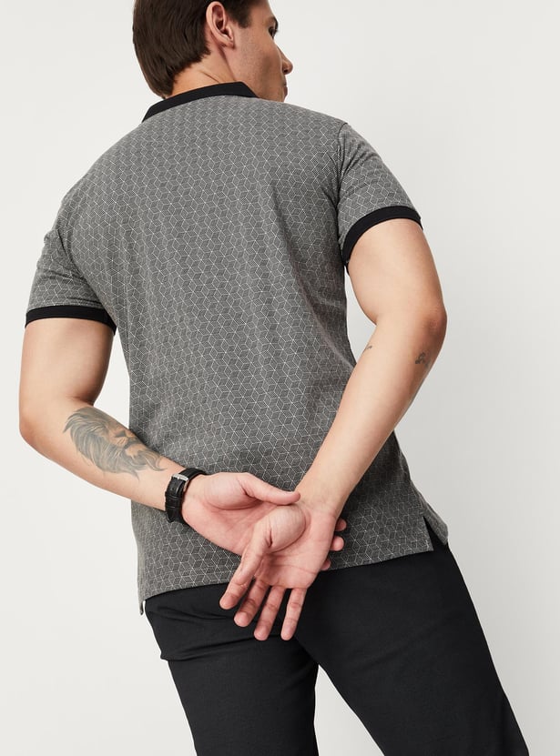 Men Printed Slim Fit Polo