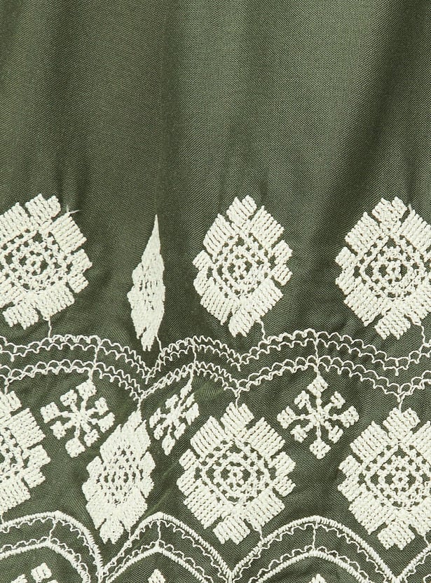 Women Embroidered Broad Neck Top