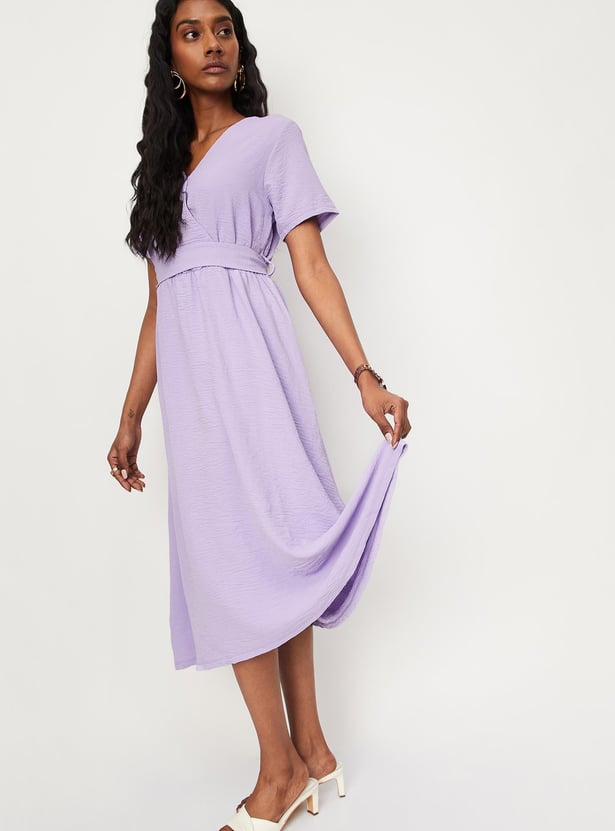 Women Textured Fit and Flare Dress